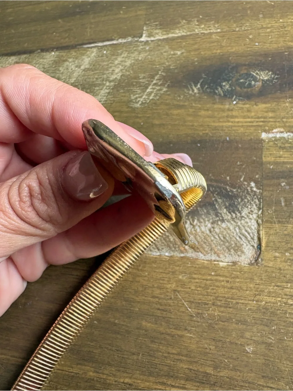 Accessocraft NYC Stretch Hammered Nugget Goldtone Stretch Vintage Minimalist